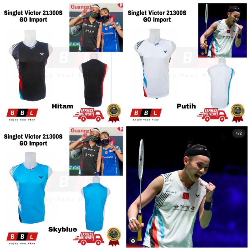 Singlet Badminton Victor 21300S TTY TAI TZU YING Jersey badminton murah Kaos bulutangkis Victor Terb