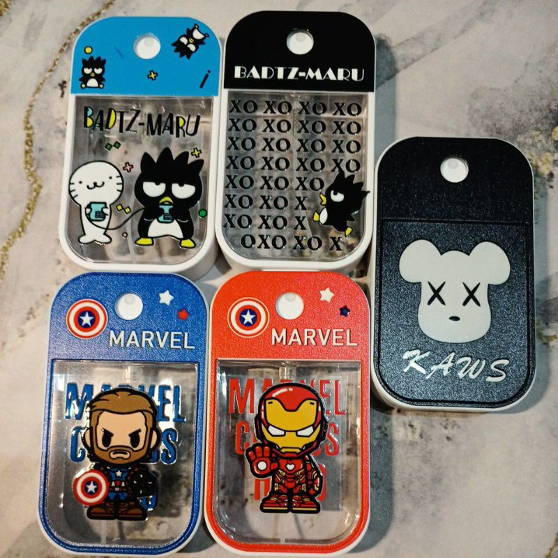 case casing hand sanitizer botol tempat badtzmaru badzmaru captain america marvel ironman kaws