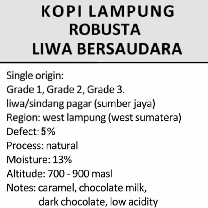 

Kopi Bubuk Robusta Lampung Barat 1 kg (Liwa) - 1kg Bubuk Kopi