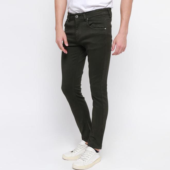 Edwin Celana Jeans 506-37-Army Slim Fit Pria Panjang Green Army - Hijau Tua, 28