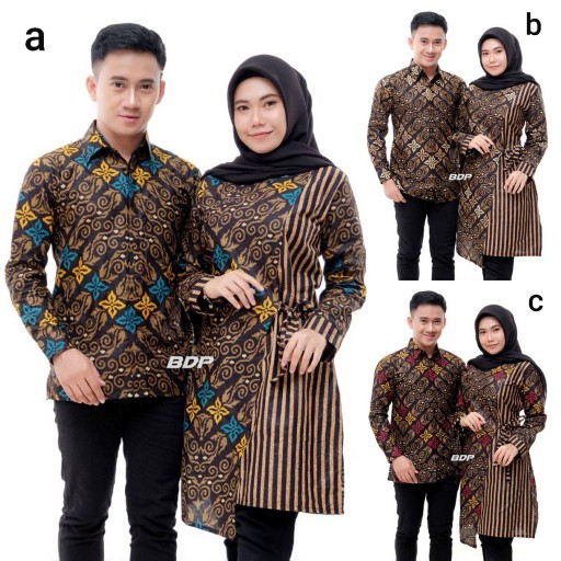 Baju Batik Couple Coupel Tunik Kemeja Sarimbit Pasangan Kapelan Seragam Kerja Kapel Premium Terbaru