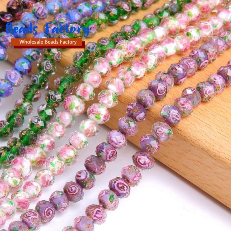 Manik-Manik Crystal Ceko murano lampwork Bahan Gelang Perhiasan Diy