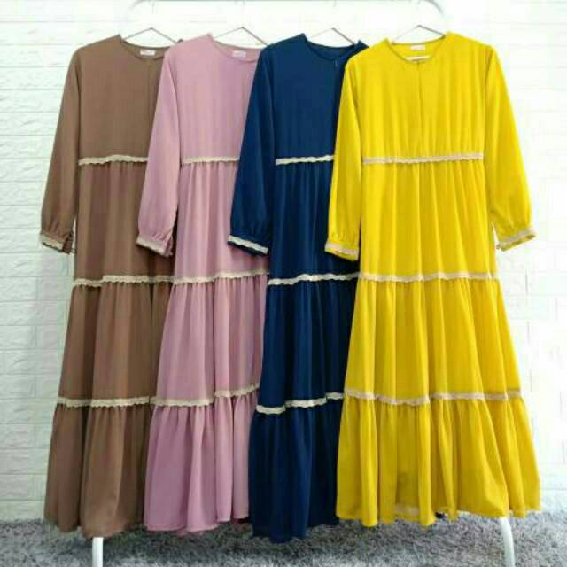Gamis ceruty renda Gamis canda
