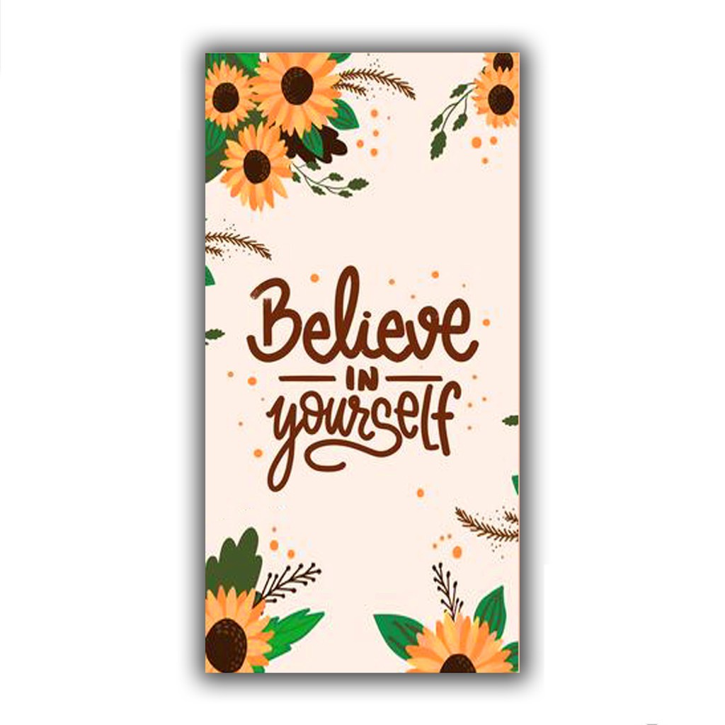 Ukran (18x30cm) pajangan hiasan dinding shabby Wallpaper Dinding BELIEFE IN YOURSELF Ruang Tamu Dekorasi Kamar Tidur Motivasi Quotes Quote