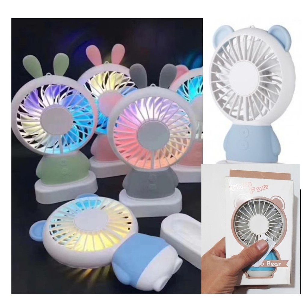 Kipas Angin USB Mini Fan LED Portabel Gum Bear ZW2801 111153