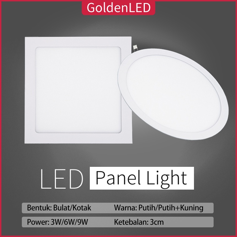 Golden LED Lampu Plafon LAMPU DOWNLIGHT LED PANEL LIGHT 6WATT DOWNLIGHT PANEL/Putih+Kuning