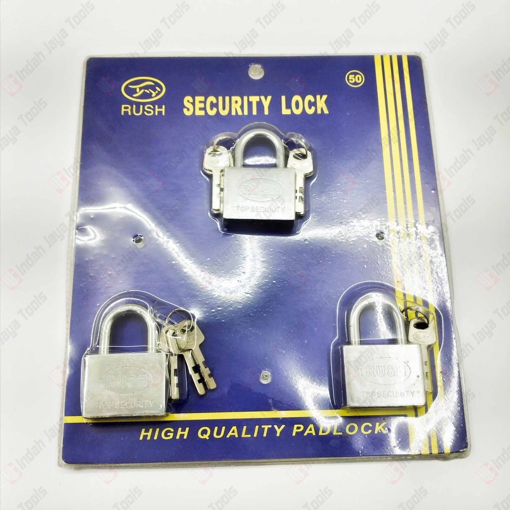 RUSH 50 MM 3 Pcs Kunci Gembok Master Key Set Rumah Toko Gerbang