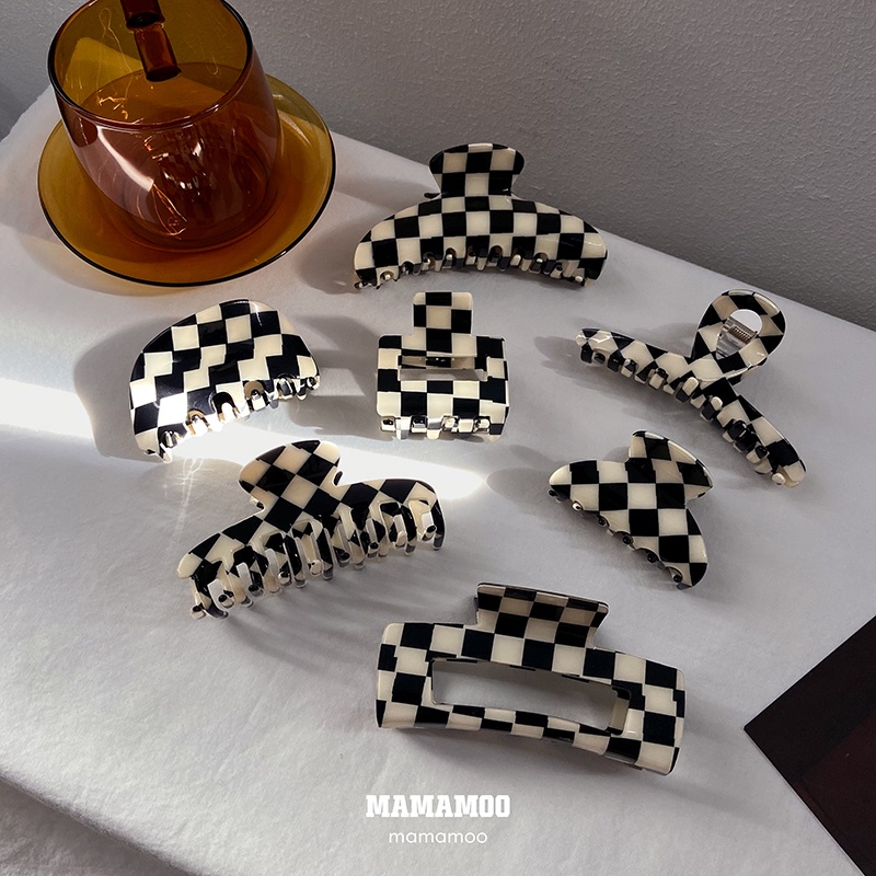 Jepit Rambut Bentuk Papan Catur Bahan Plastik Untuk Wanita