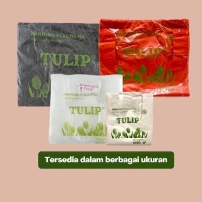 Kantong kresek Cap Tulip putih susu tebal uk 15/24/26/28/30/35/40/50