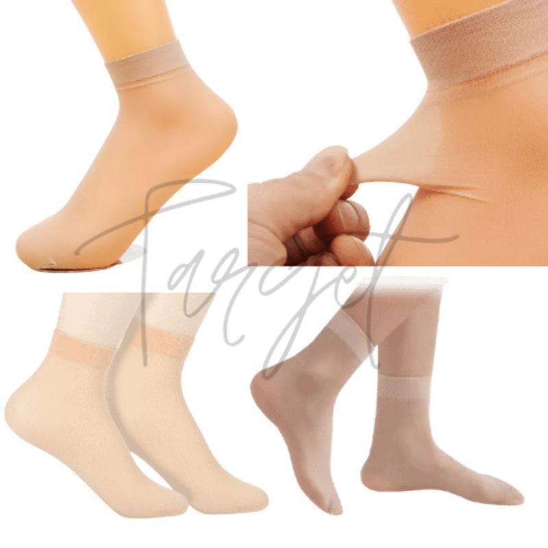 (12 pasang) stoking pendek kaos kaki stoking mata kaki pantyhose wanita dewasa