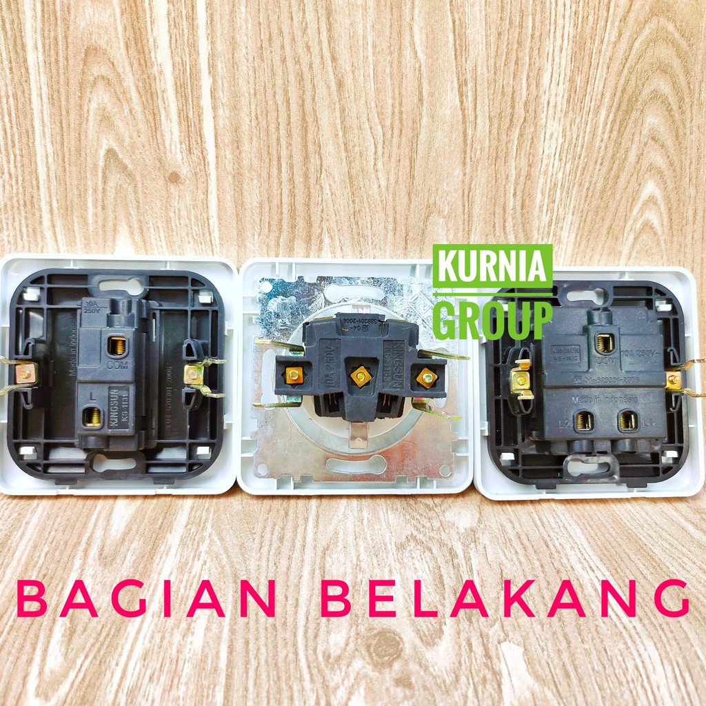 Saklar Engkel Seri Stop Kontak KINGSUN RADIUM IB Tanam Tembok Putih Listrik Tunggal Inbow Glow Dark