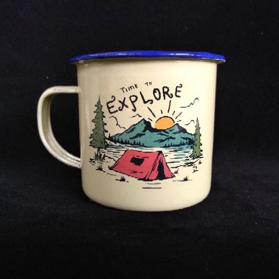 Cangkir Enamel Explore / Cangkir Pendaki / Cangkir Travelling / Cangkir Jadul / Cangkir Custom / Can