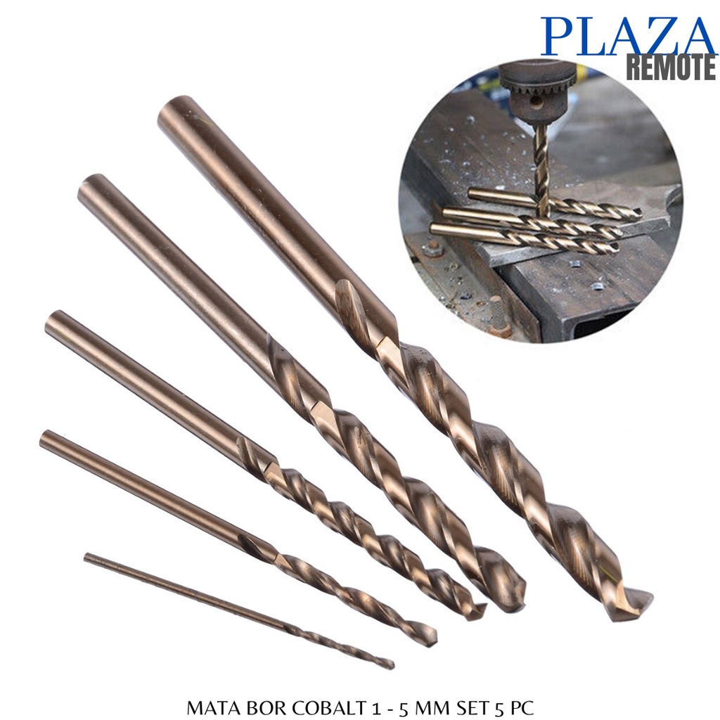 MATA BOR HSS CO COBALT M35 UNTUK BOR BESI DLL 1 - 5 MM SET 5 PC