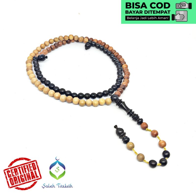 Tasbih Kombinasi 3Kayu Pilihan, Size 6mm Isi 99Butir/COD