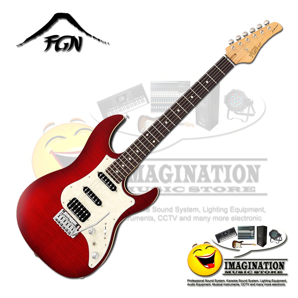 FGN J-Standard Odyssey JOS-R/FM/TRT Transparent Redburst Electric Guitar