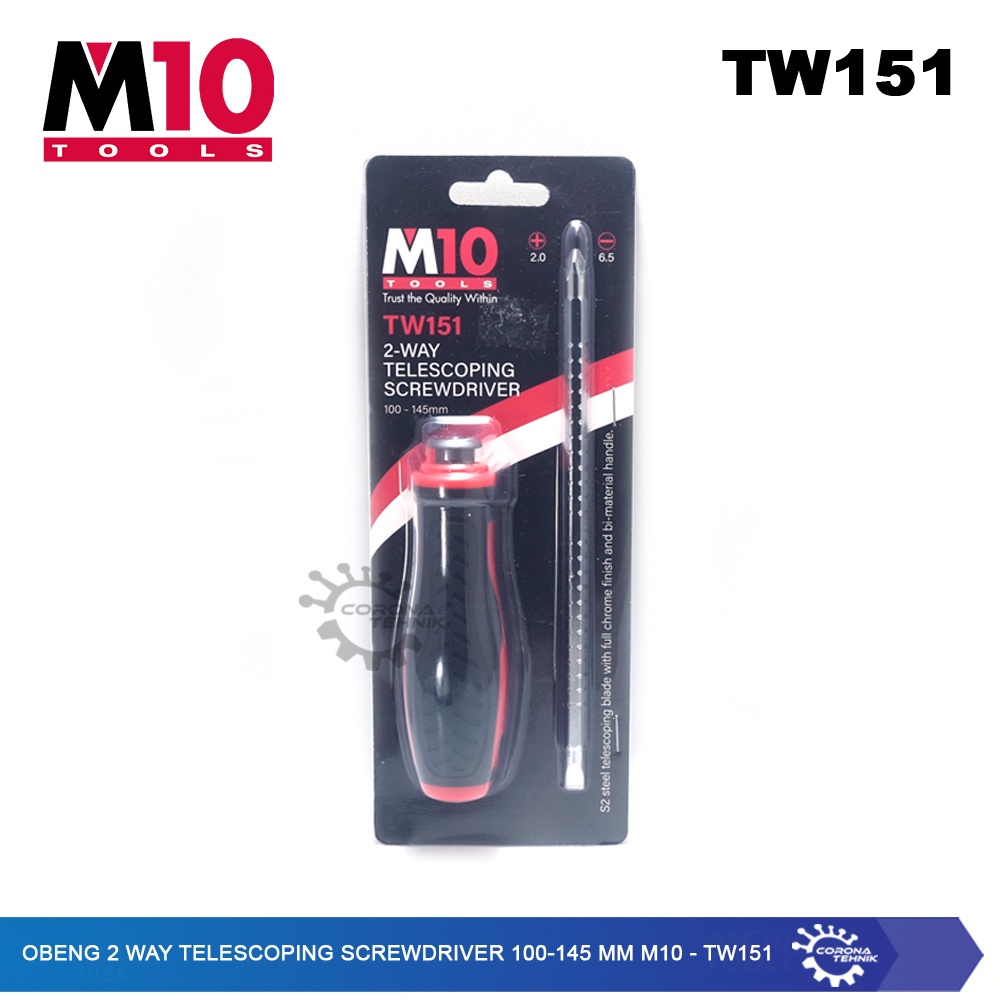 M10 - TW151 - Obeng 2 Way Telescoping Screwdriver 100-145 mm