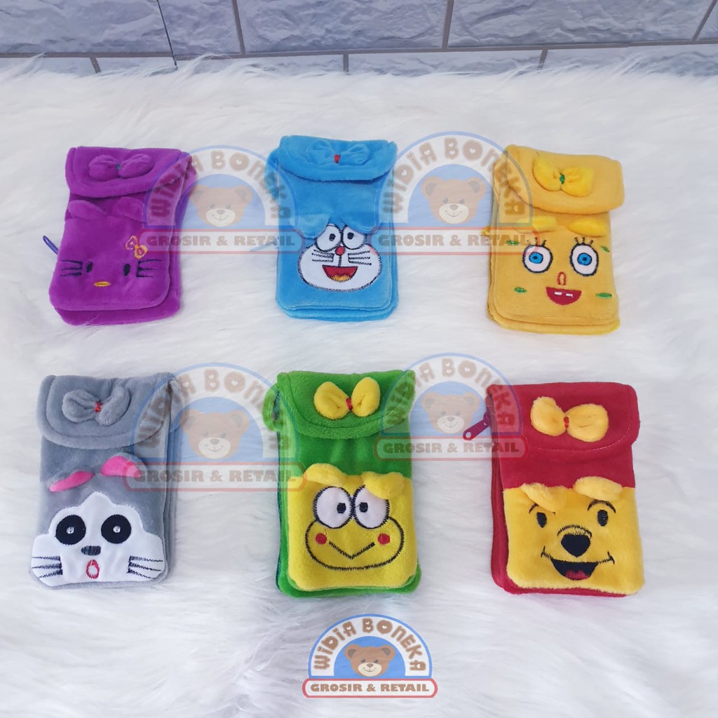 Tas Selempang Boneka Karakter Bahan Velboa