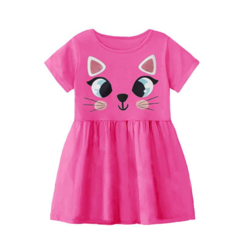 Dress anak perempuan kucing love