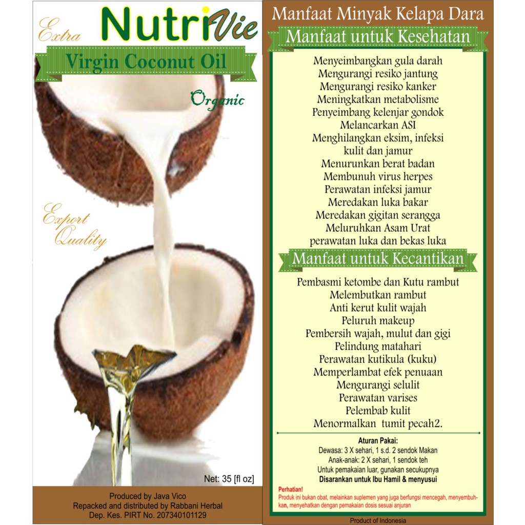 

Organic Extra Virgin Coconut Oil (VCO/34 [fl Oz]/1005 ml/1Liter)