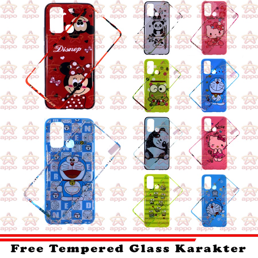 Vivo Y30 / Y30i / Y50 Soft Case 360 Karakter Doraemon Keroppi + Tempred Glass karakter