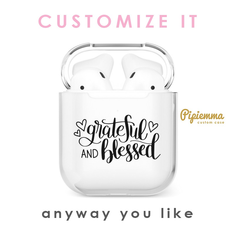 Casing Airpod Custom Gen1 / 2 3 2021 Pro Anti Kuning Request Nama Gambar Hardcase Bening