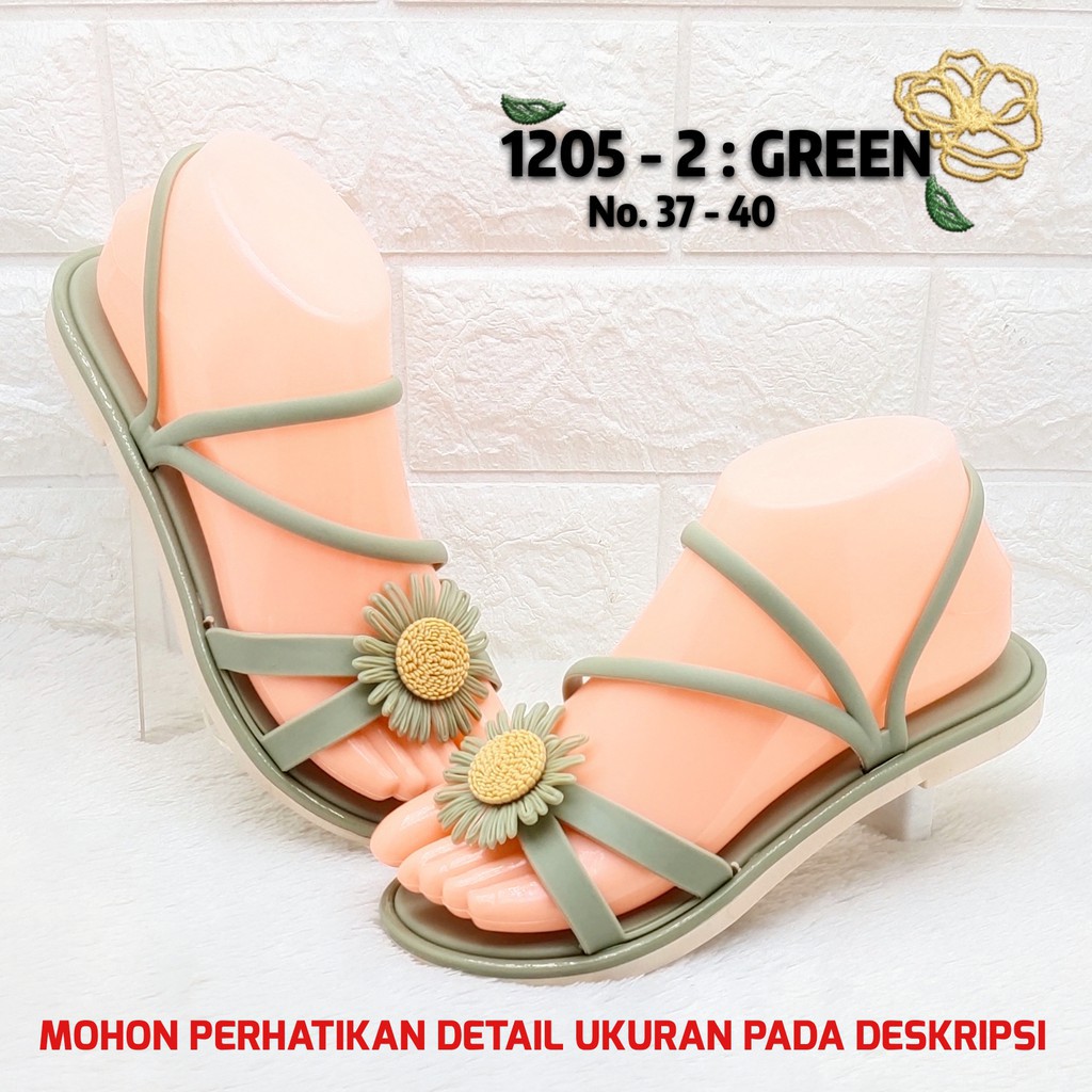 Balance 1205 2 Sandal Jelly Tali Impor Bunga Matahari Original Empuk Lentur Cantik Nice Diskon Murah