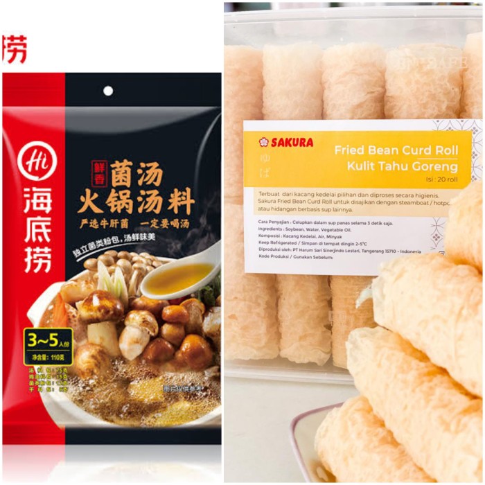 

Terbatas - Paket Sale Haidilao Bumbu Hotpot Shabu + Kembang Tahu Roll Sakura - Mushroom+Ring R