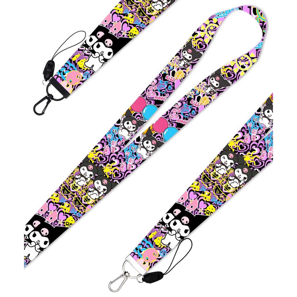 Tali lanyard Motif Kartun kuromi Untuk Gantungan Kunci / Handphone