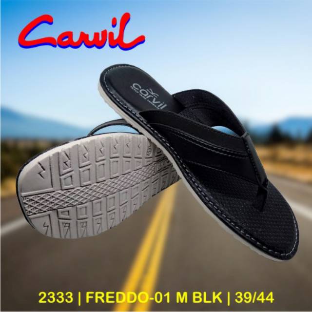 Sandal Carvil Pria Japit | Carvil Freddo-01 Blk