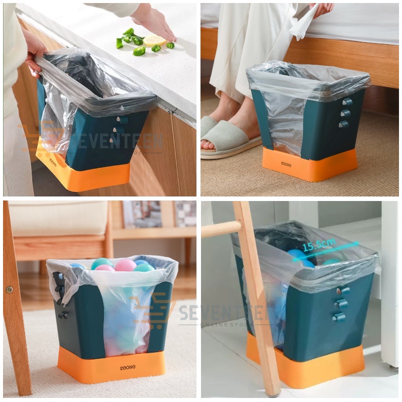 SEVENTEEN TONG SAMPAH MAGIC ADJUSTABLE TONG SAMPAH MINI PORTABLE TEMPAT BUANG SAMPAH UNIK TONG SAMPAH LIPAT PLASTIK ROLL