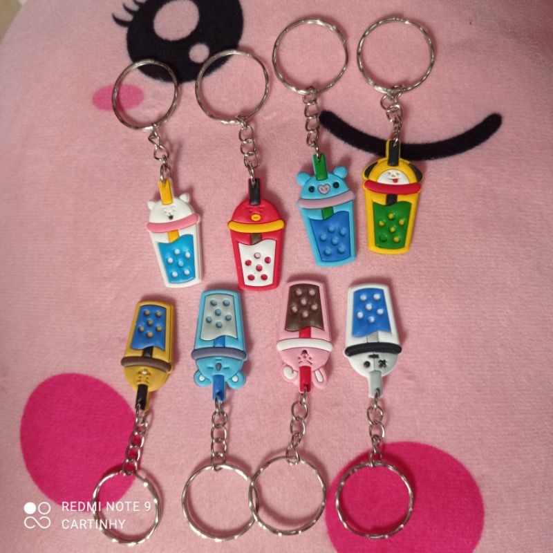 gantungan kunci keychain bts bt21 boba per gros 144pc#cartinhy