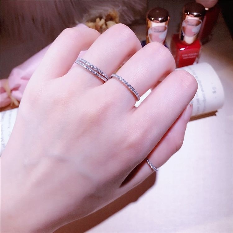 Pandora Cincin 925 Sterling Silver Hias Berlian Mikro Gaya Klasik Untuk Wanita