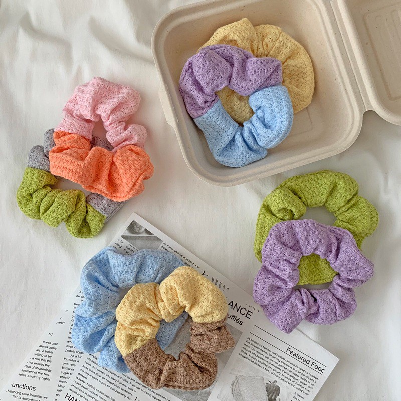 Ikat Rambut Ponytail Elastis Warna-Warni Gaya Korea Scrunchie / Cepol Rambut Aksesoris Rambut (R01)