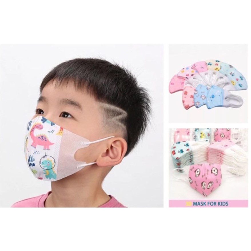 Masker Duckbill 3D Anak/ masker karakter motif anak 1 box isi 50pc (Umur 0-3 tahun) dan (Umur 4-12)