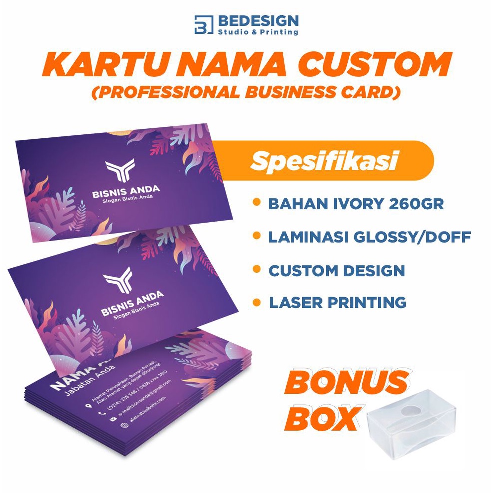 

Kartu Nama / Thanks Card / Kartu Bisnis Custom | Free Design & Free Box