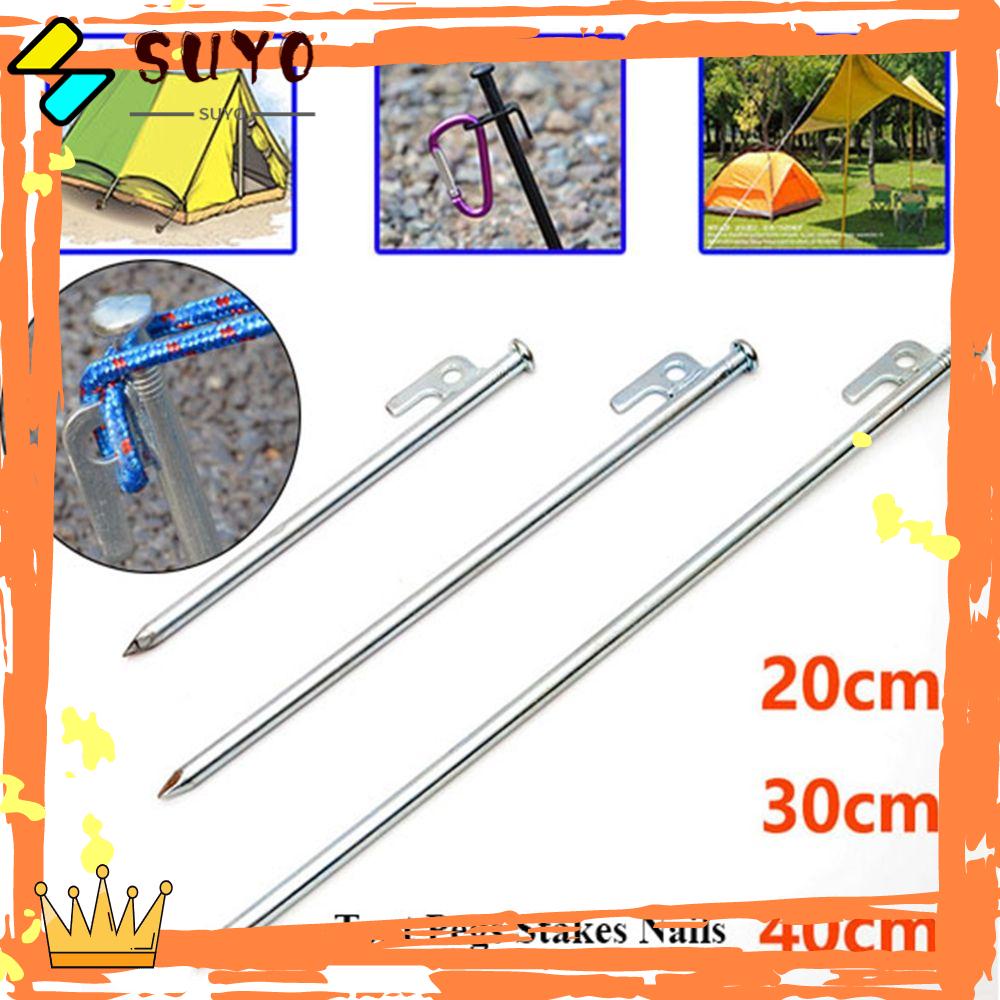 Suyo 1 / 4pcs Pasak Tenda Bahan Baja Warna Silver Untuk Camping