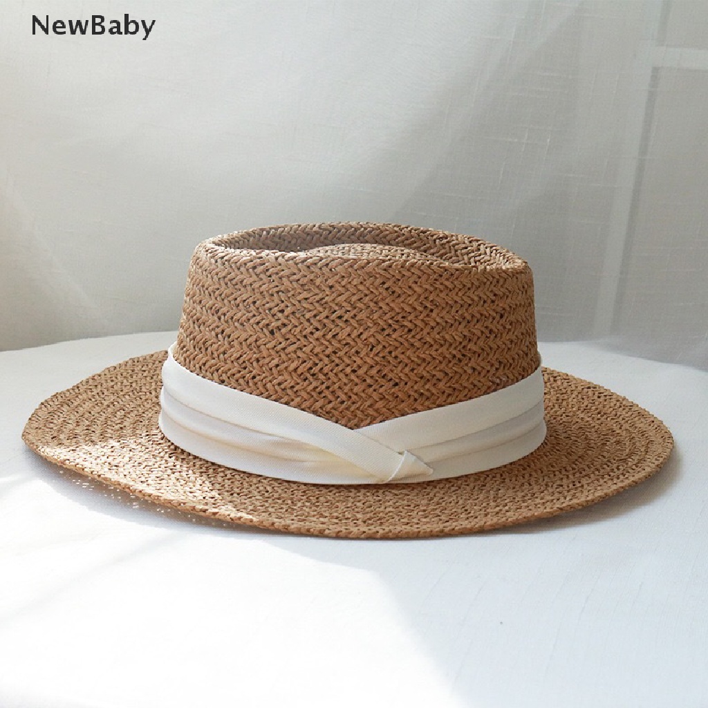 Topi Pantai Bahan Jerami Alami Untuk Bayi Lakilaki