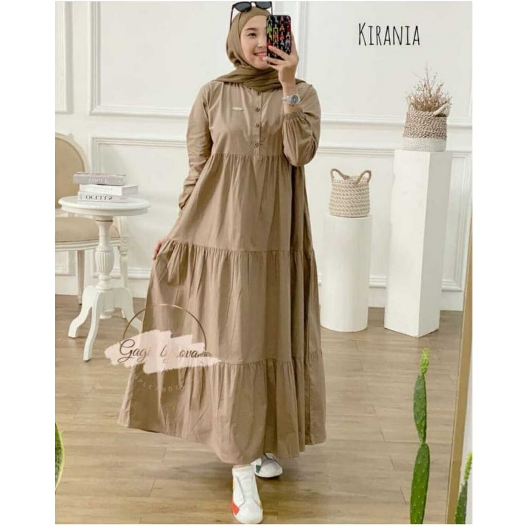 DRESS JUMBO BAHAN RAYON PREMIUM | KARENIA MIDI DRESS || SIZE S M L XL XXL XXXL 5L