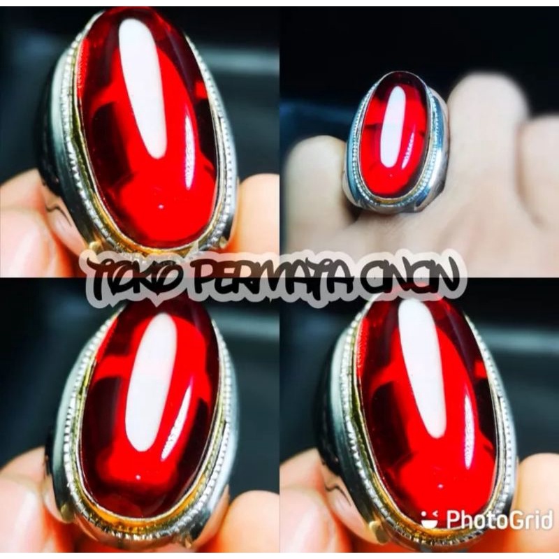 Batu permata merah siam model pandan