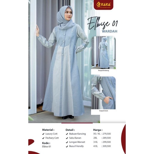 Gamis Premium Elbige 01 Wardah by Keke|Gamis Polos Brandes|Gamis Syari|Gamis Lavender|Gamis Kondanga