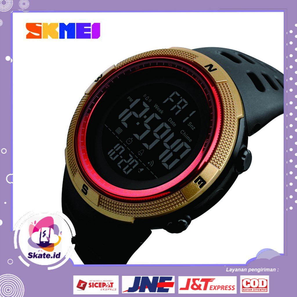 Jam Tangan Pria Digital Sport SKMEI 1251 Black Original  Men Watch