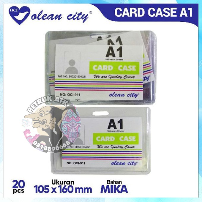 

[PAK] CARD CASE A1 TIDUR / PLASTIK ID CARD CASE TEBAL / KARTU ID CARD HOLDER A1 OCI-911 OLEAN CITY*