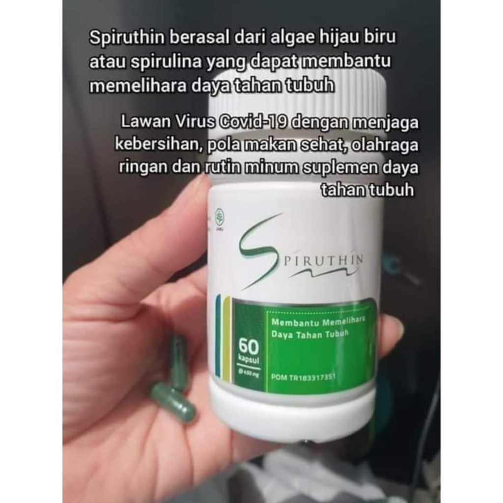 masker wajah spirulina HWI 60kapsul / atasi bekas jerawat dan bopeng