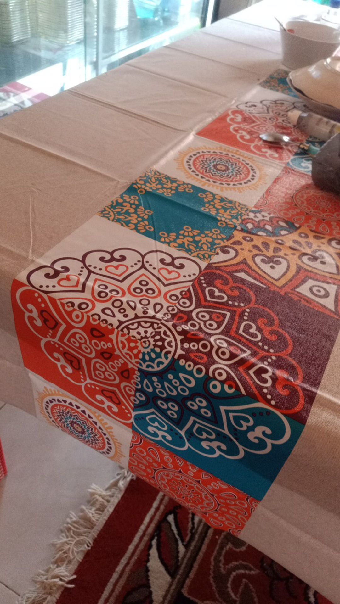 [original] Bohemian Pvc Table Cloth / Taplak Meja Makan Waterproof Tahan Air 140x180