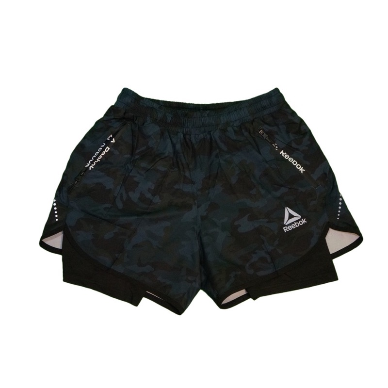 Celana Lari Pria 2 in 1 Pendek Reebok Running Shorts Gym Training