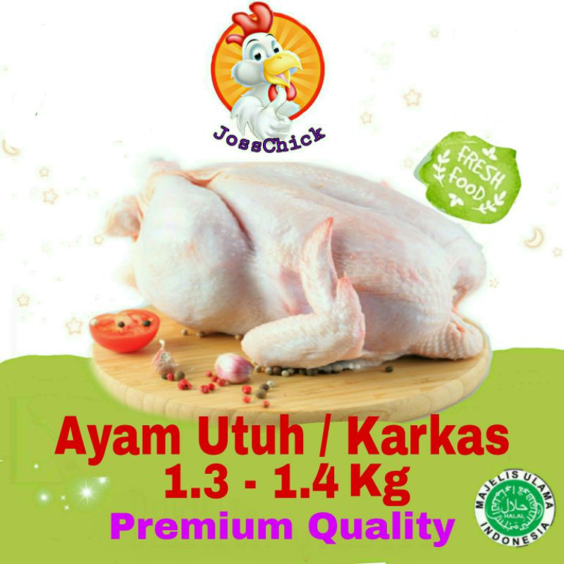 

Ayam Utuh 1.3-1.4 kg / Karkas / whole Chicken 1.3 - 1.4