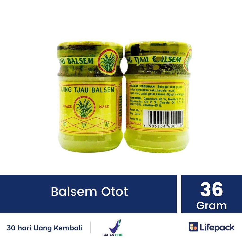 BALSEM TJINGTJAU 20 Gram - Balsem Sakit Kepala / Sakit Pinggang - LIFEPACK-36 G