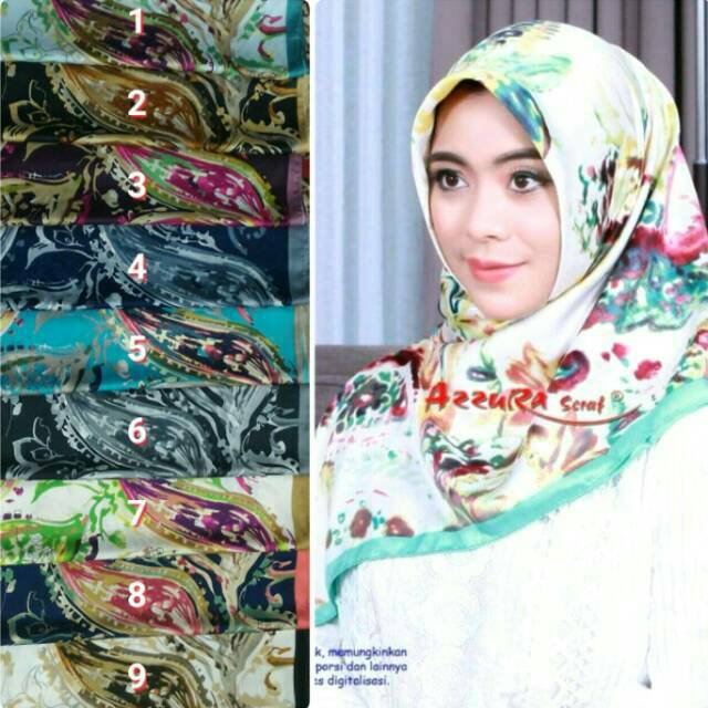 SEGIEMPAT LAMIZ MOTIF. JILBAB AZZURA SCRAF. HIJAB SQUARE. KERUDUNG