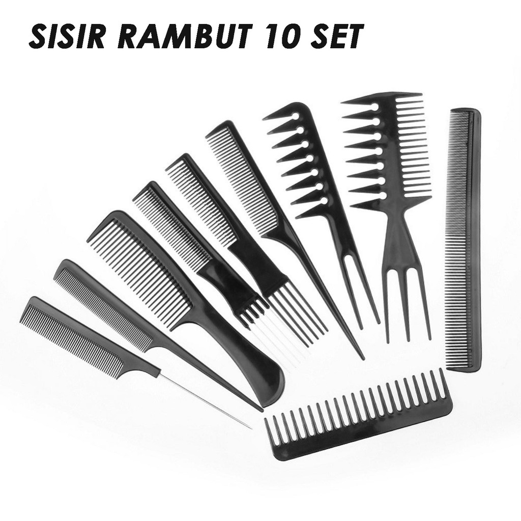 [COD] Paket Alat Cukur Rambut Gunting Rambut Gunting Sasak Set Potong Rambut Lengkap Salon Barbershop Profesional Kirei Beauty-SISIR RAMBUT 10 SET