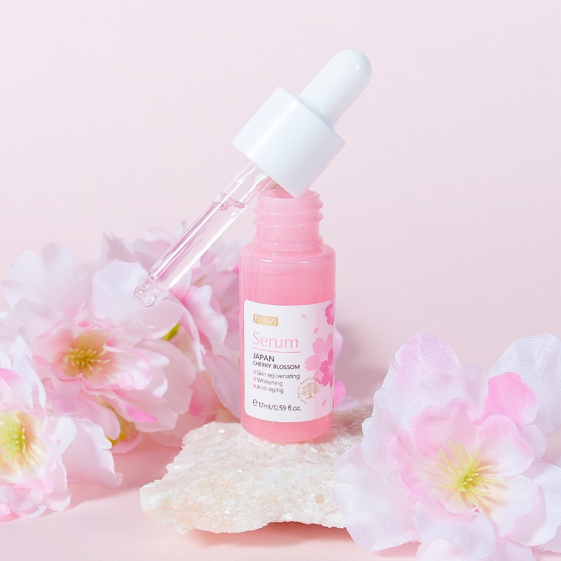 LAIKOU Sakura Serum Mencerahkan 24k Snail Vitamin C Glowing Cherry Blossom Hyaluronic Acid Essence 17ml